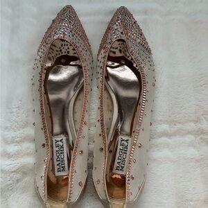 Badgley Mischka Women's Sparkling Rose Gold Flats